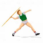 3D Athlete Figurine Throwing a Javelin